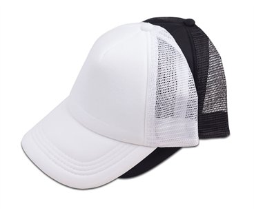 כובע רשת 5 פנלים בצבע מלא עם סגר פלסטי