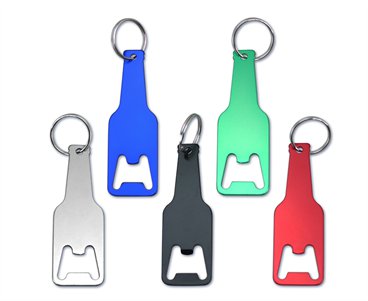 מחזיק מפתחות פותחן צבעוני מעוצב מאלומיניום בצורת בקבוק