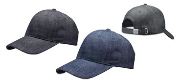 כובע ג'ינס איכותי 6 פאנל עם סגר מתכת כסוף
