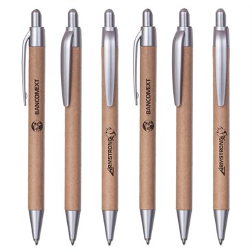 עט כדורי אקולוגי מקרטון ממוחזר בשילוב צבע כסוף