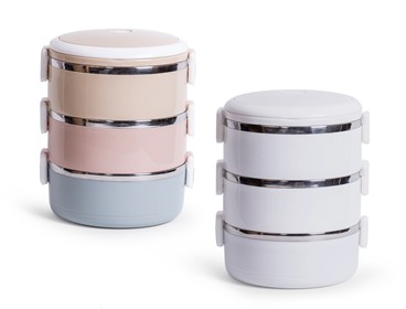סט קופסאות אוכל 3 קומות בנפח 1.95 ליטר.