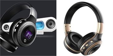 אוזניות קשת BLUETOOTH עם רדיו מובנה וצג דיגיטלי