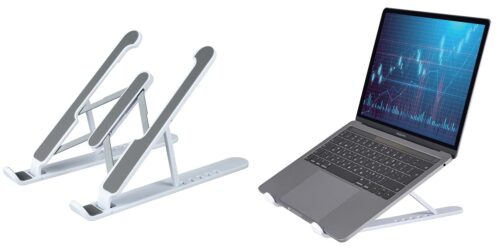 מעמד שולחני מתקפל -עשוי מפלסטיק - למחשב נייד וטאבלט