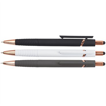 עט פלסטיק כדורי ראש סיכה ג'ל מקורי תוצרת שוויץ קליפ זהב עם כרית טאץ'