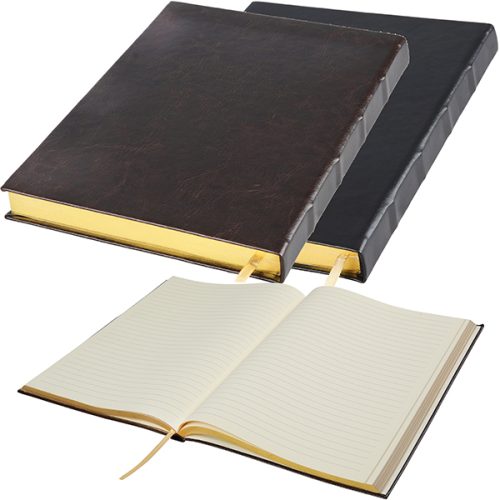 מחברת כריכת PU דמוי עור יוקרתי A4 פתיחה עברית מבית המותג גבעוני