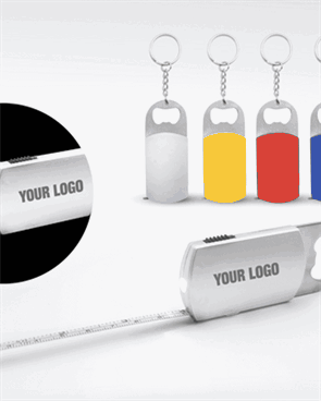 מחזיק מפתחות משולב בפותחן בקבוקים,פנס ומטר