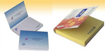 Notepad in sticky paper with cover