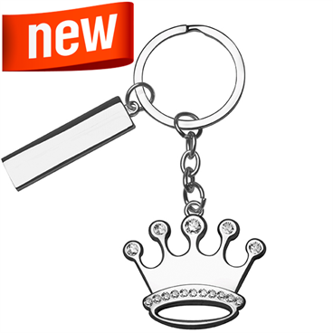 מחזיק מפתחות מתכת מבריק כתר עם יהלומים