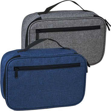 תיק כלי רחצה פתיחה רחבה עם כיס