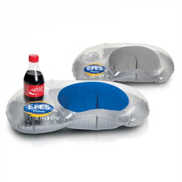 כרית מתנפחת לצוואר עם מקום לבקבוק שתייה