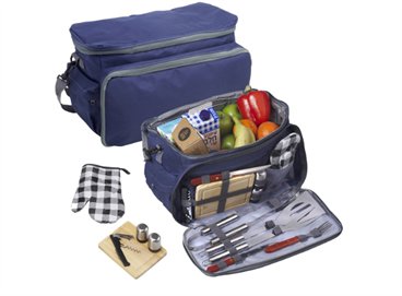 צידנית 20 ליטר משולבת עם ערכת מנגל ופיקניק