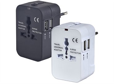 מתאם בינלאומי עם מטען USB כפול