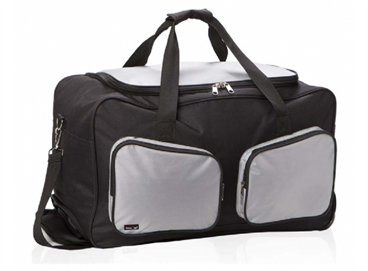 תיק נסיעות על גלגלים עשוי בד קורדורה בשילוב בד ג'קארט