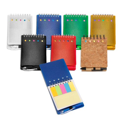 פנקס כיס עם דגלונים, דבקיות ועט