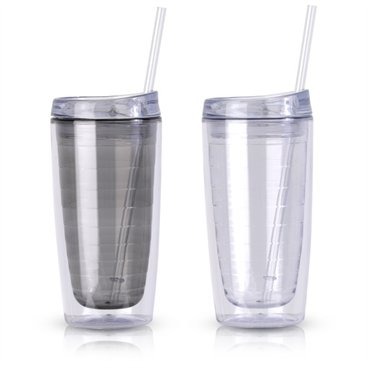 כוס שתייה מעוצבת עם קש לשימוש רב פעמי עם קש