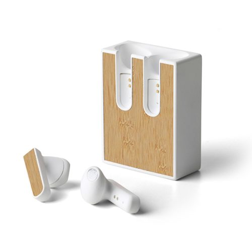  אוזניות בלוטוס TWS ללא חוטים  עיצוב ייחודי בשילוב במבוק