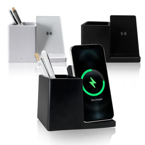  מטען אלחוטי מעוצב   משולב מעמד לנייד וארגונית לציוד משרדי ועטים