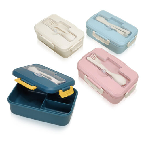 קופסת אוכל רב פעמית מחולקת ל-3 תאים כולל סכום אישי במכסה