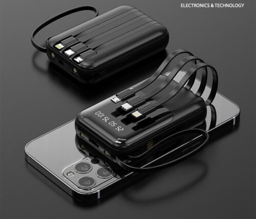 מטען נייד מיני בנפח 6,000 mAh  אפשרות להטענת מספר מכשירים במקביל