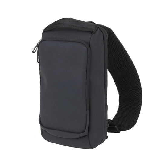 תיק צד אלכסון מלבני עשוי PU שחור