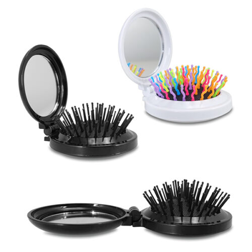  מראת כיס עגולה נפתחת. בשילוב מסרק.