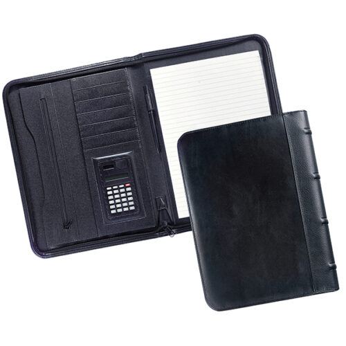 מכתבית כריכת PU דמוי עור A4 עם מחשבון