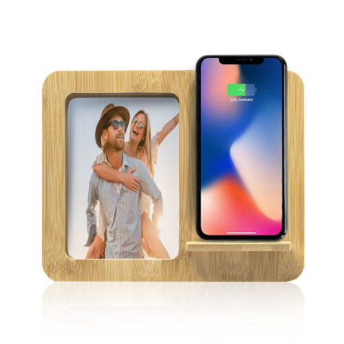  מסגרת לתמונה אקולוגית  משולבת מטען אלחוטי ומעמד לנייד