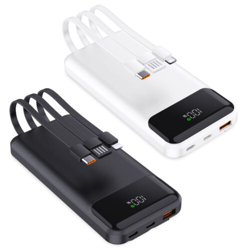 מטען נייד , 10,000 mAh טעינה מהירה  3 כבלים מובנים