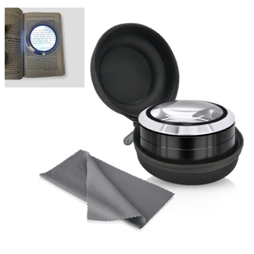  זכוכית מגדלת בעיצוב מודרני עם תאורת לד וזכוכית אופטית מגדילה 5X