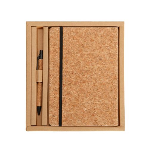 מארז מהודר הכולל מחברת A5 עשויה שעם עם עט תואם באריזת מהודרת
