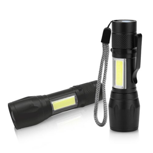 פנס יד קומפקטי נטען    עשוי מתכת, עם שרוך לאחיזה נוחה