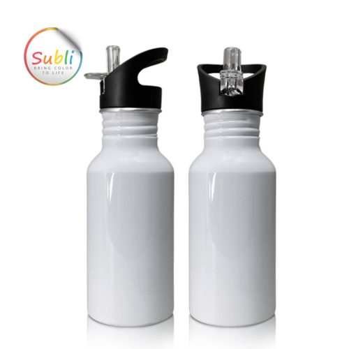 בקבוק שתייה מאלומיניום  עם פיה נשלפת וקשית