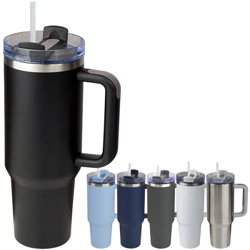 ספל תרמי נירוסטה חם / קר 1.2 ליטר מכסה אקרילי שקוף עם קש