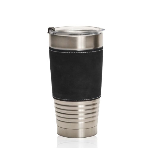 כוס תרמית בעיצוב יוקרתי עשויה 2 שכבות נירוסטה, עם חבק דמוי עור