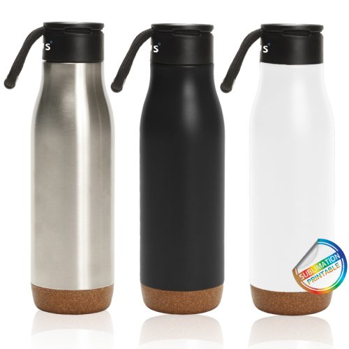 בקבוק תרמי איכותי במיוחד מבית מינוס בשילוב שעם, עם חבל נשיאה