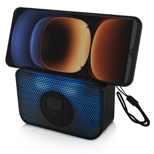 רמקול בלוטוס קומפקטי עוצמתי עם מעמד לסמארטפון