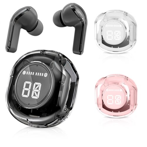 אוזניות בלוטוס קומפקטיות שקופות