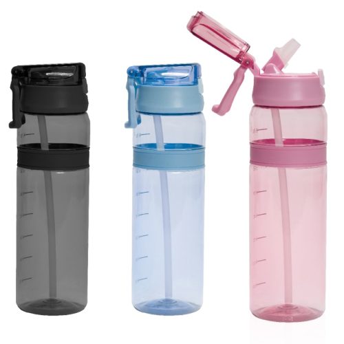בקבוק שתיה ספורטיבי עם חבק סיליקון לאחיזה נוחה, ידית נשיאה גמישה