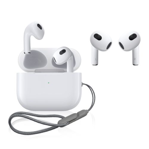 אוזניות בלוטוס TWS עם רצועת נשיאה מנגנון שליטה באמצעות מגע כולל דיבורית לביצוע שיחות 