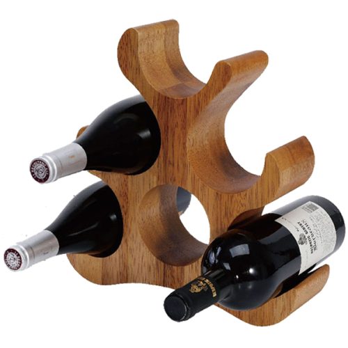 "Wine-Rack" מעמד עץ ל-6 בקבוקי יין עץ איכותי ACACIA