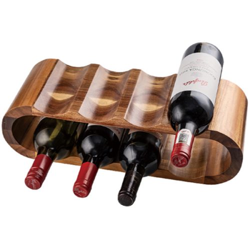 "Wine-Rack" מעמד עץ ל-8 בקבוקי יין עץ איכותי ACACIA