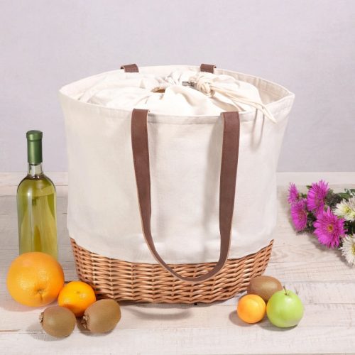 סלסלת פיקניק בעיצוב בוהו עם צידנית פנימית בעלת שכבת בידוד