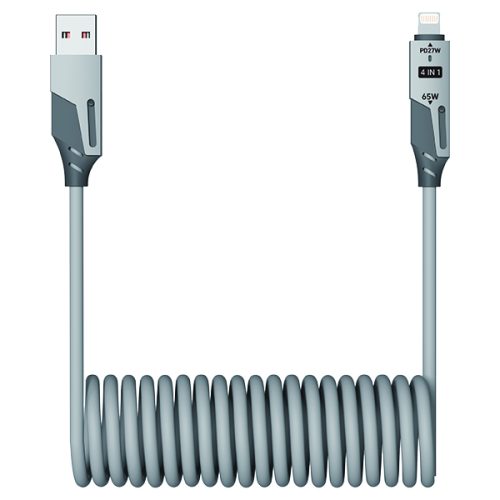 כבל טעינה 4 ב-1 מהיר במיוחד 60W/27W ספירלה תואם Type-C/iOS/Android כולל DATA