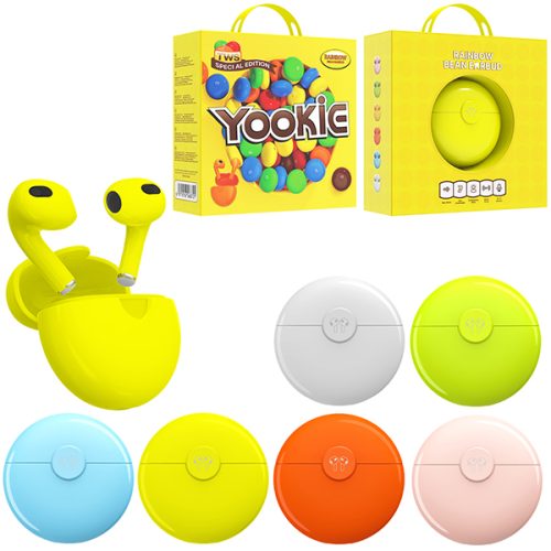 YOOKIE Rainbow Bean אוזניות איכותיות אלחוטיות Bluetooth קומפקטיות, סאונד סטריאו איכותי