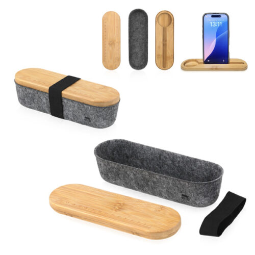 קלמר אקולוגי ומעמד לסמארטפון בחלק הפנימי 'מכסה בשילוב סרגל