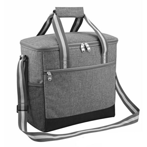 צידנית משפחתית מאריג איכותי בסגירת רוכסן עם רצועת כתף וידיות