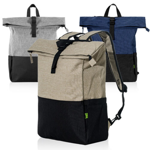  תיק גב אקולוגי בעיצוב אלגנטי דו גווני למחשב נייד עשוי מאריג RPET