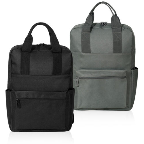  תיק גב אקולוגי מעוצב למחשב נייד תא מרכזי גדול עם תא פנימי מרופד ללפטופ וכיס קדמי