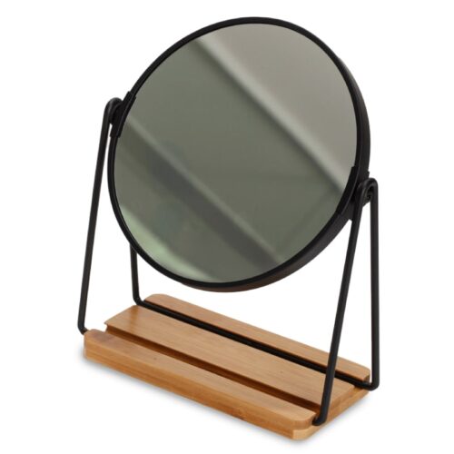 מראה שולחנית דו-צדדית בעלת צד אחד בגודל טבעי וצד שני הגדלה פי 3