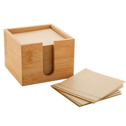 קובית ממו שולחני עשויה במבו איכותי עם דפי ממו ממוחזרים